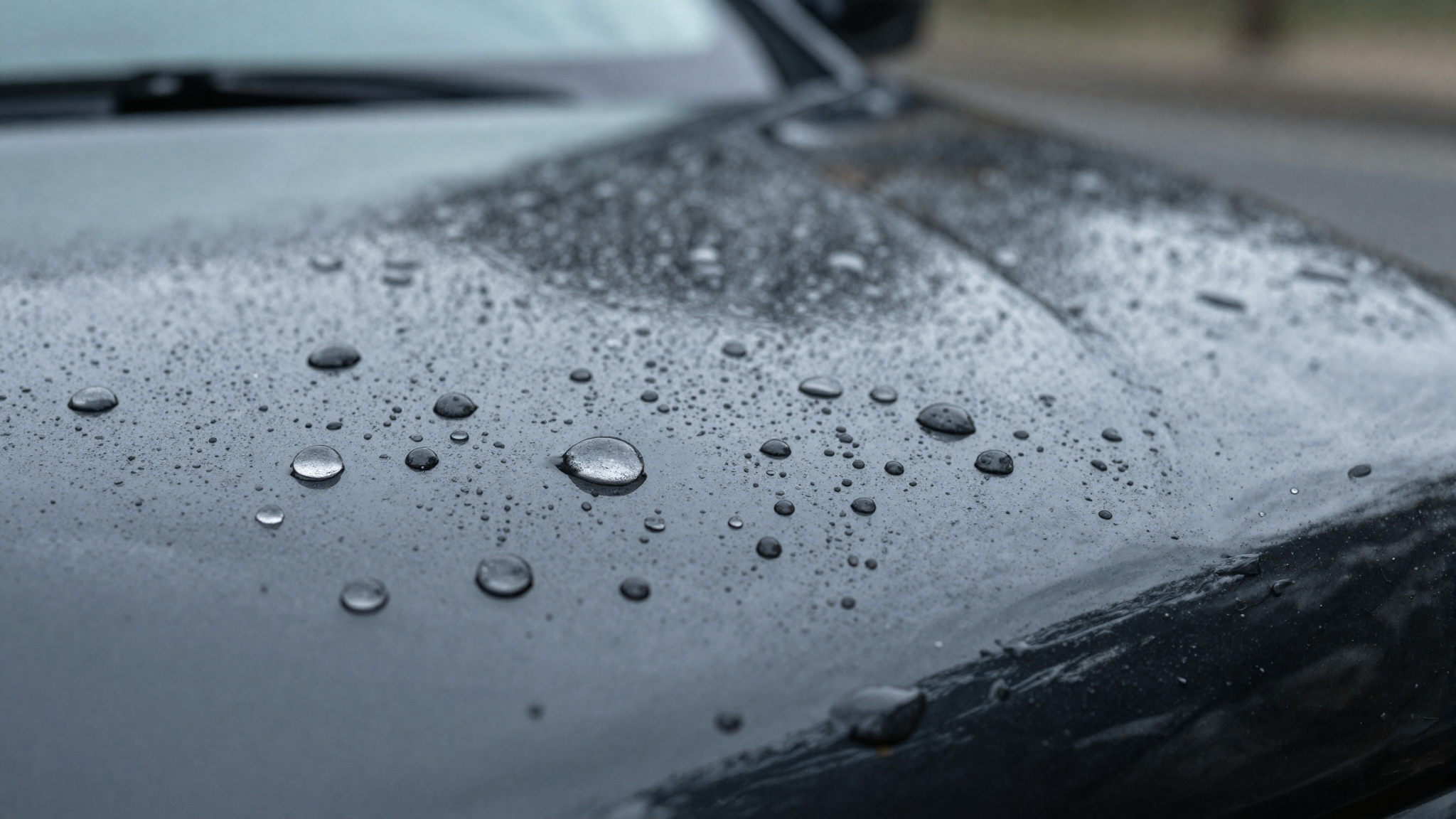 Water beading on ceramic-coated paint
